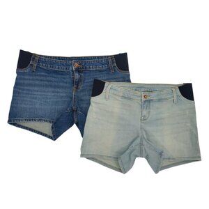 Isabel Women's Maternity Denim Shorts, 2-Pack, with Stretch Side Panels, Size 8
